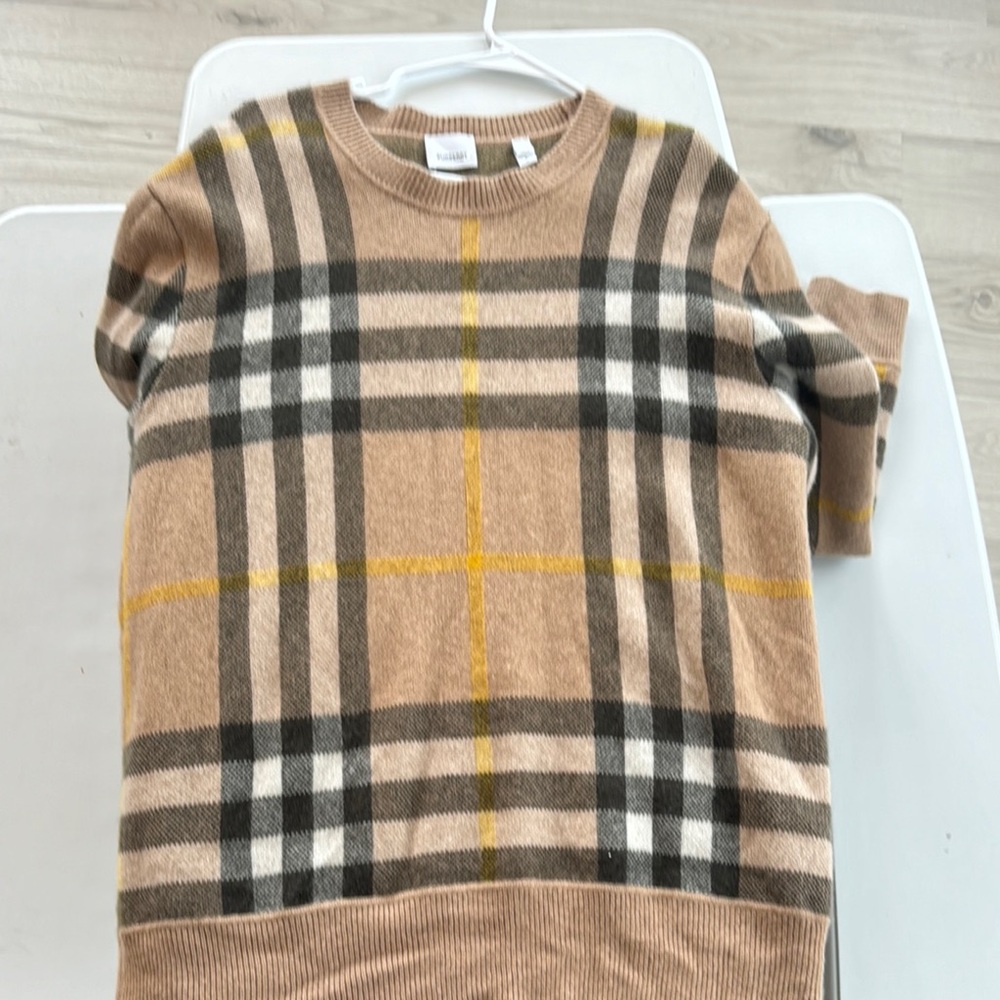 Plaid Sweater in Tan and Yellow